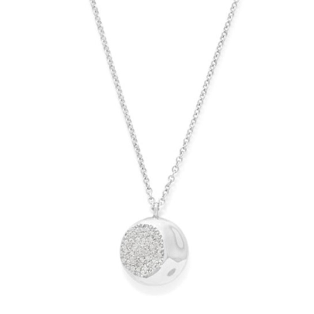 $1495 IPPOLITA Onda Diamond Pebble Pendant Necklace Sterling Silver Reversible